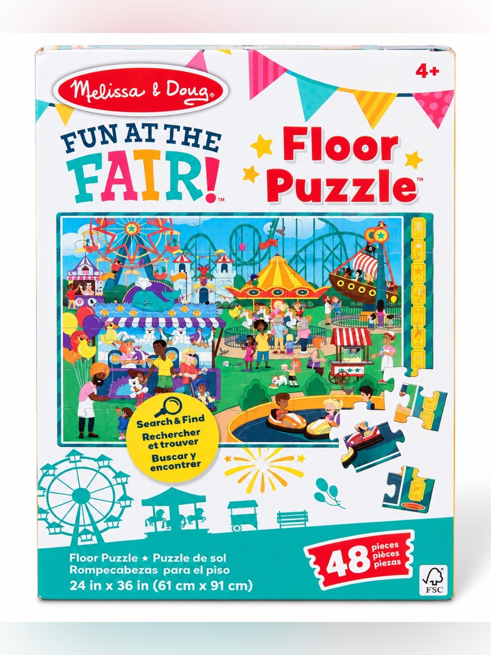 Melissa & Doug Fun at the Fair Floor Puzzle
48 Pieces. (24 in x 36 in (61 cm x 9